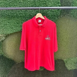 Vintage MLB Logo  7 St. Louis Cardinals Polo Shirt Size XXL